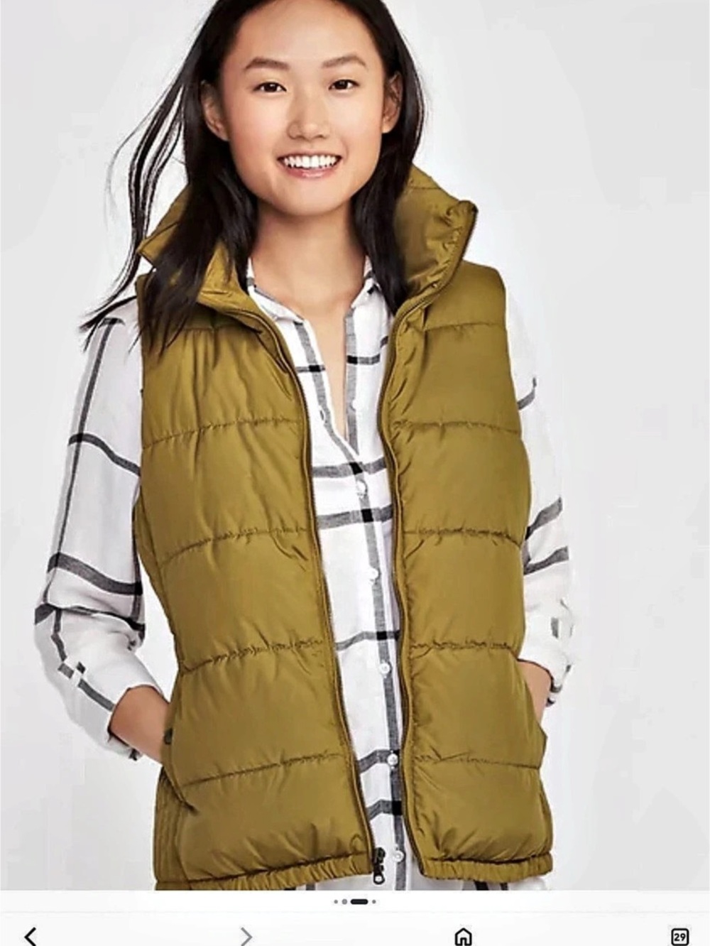 Old Navy Frost-Free Quilted Puffer Vest olive Green